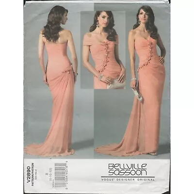 Vogue 2890 Bellville Sassoon Strapless Mermaid Goddess Gown Pattern Sz 8-12 UC • $24.99