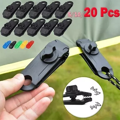 Tent Tarp Tarpaulin Clips Lock Grip Awning Clamp Tool Bungee Cord Heavy Duty • £7.29