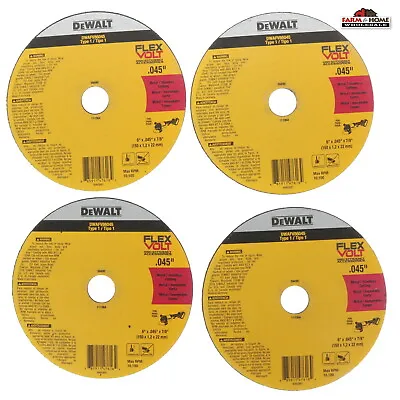 (4) DeWalt Flex Volt Type 1 Metal Cutting Wheel Discs ~  6  X .045  X 7/8  ~ NEW • $29.95