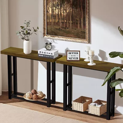 Antique Skinny Slim Entry Console Table Hallway Table With Bottom Open Shelf • $39.97