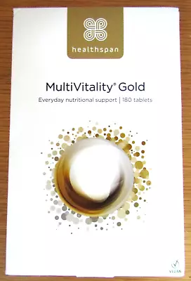 Healthspan MultiVitality Gold 180 TABLETS. Multivitamins+. EXPIRY DATE 03/2024 • £7.50