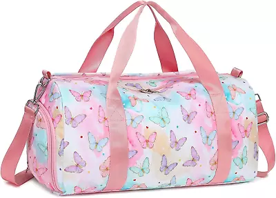 Gym Bag Kids Girls Sports Duffle Bag With Wet Pocket Dance Bag Cheerlead Overnig • $34.88