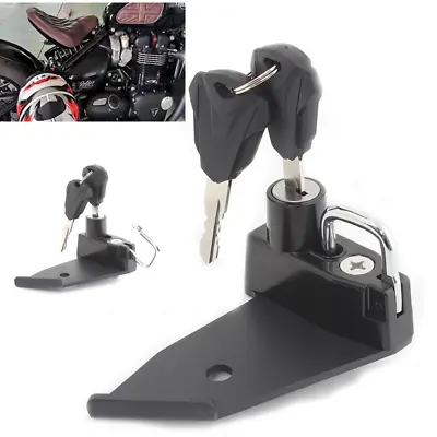 Black Motorcycle Helmet Lock For Triumph Bonneville T100 T120 Thruxton 2016-2021 • $23.05