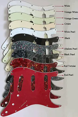 SSS 11-Hole Strat Style Guitar Pickguard Pick Guard Scratch Plate Multiple Color • $12.99