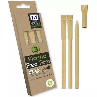 £2.89 • Buy Eco Friendly Wooden Ball Point Pens Birthday Teacher Gift Stationary Black Ink