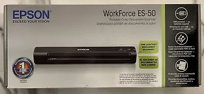 Epson ES-50 WorkForce Portable Document Scanner - New In Box-Black AWESOME! • $149