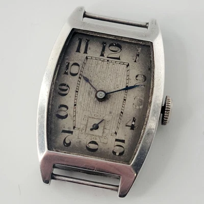 £150 • Buy 1920s Silver Hallmarked Watch Art Deco Mens Tank Antique Vintage 1930s 