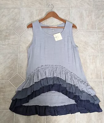 Anthropologie A'reve Boho Tiered Mini Dress/Tunic Top  Size L • $33.12