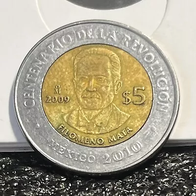 2009 Mexico ***5 Pesos*** KM# 907~Filomeno Mata~Commemorative Coin~L@@K • $7