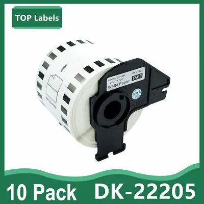 10 Rolls Compatible Brother DK-22205 White Continuous Label For QL-570 QL-700 • $57.59