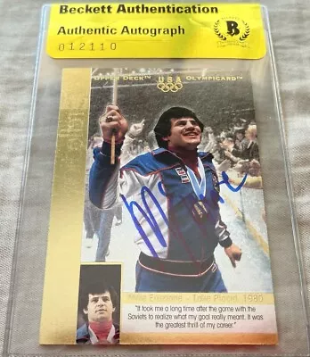 Mike Eruzione Autographed Signed 1996 Upper Deck US Reflections Of Gold Card BAS • $59.99