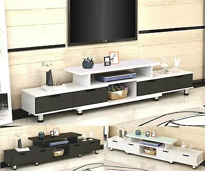 $85.50 • Buy 160 - 230cm Large TV Stand Entertainment Unit Cabinet Glass Top Cover Adjustable