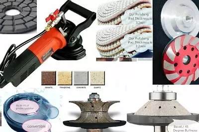 Wet Polisher Granite Concrete Dust Shroud 3/4  Bevel 1 1/2  Full Bullnose Router • $299.99