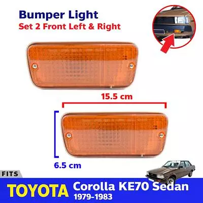 Front Bumper Light Lamp Pair Fits Toyota Corolla KE70 TE71 KE73 SED 1979-83 D06 • $69.27