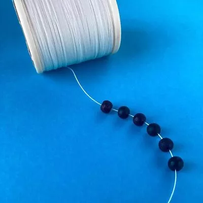 0.5 Mm White Wax Cotton Cord  Macrame Cord String Jewellery Bracelet Necklace • £0.99