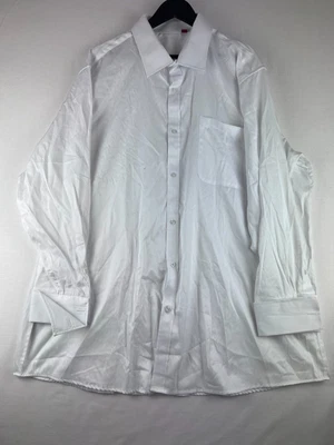 £12.80 • Buy Siliteelon Mens White Double Cuff Shirt, French Cuff Formal Dress Shirts Neck 19