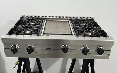 36 Inch Viking Pro-Style Gas Range Top 4 Sealed Burners & Griddle VGRT360-4GSS • $1000