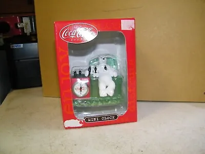 Coca-Cola Collectable Mini Clock - Polar Bear & Cubs • $37.11