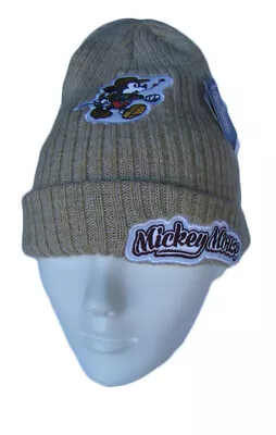 DISNEY Whistling Ranger Mickey Mouse Brown Knit Beanie Hat NWT • $29.99