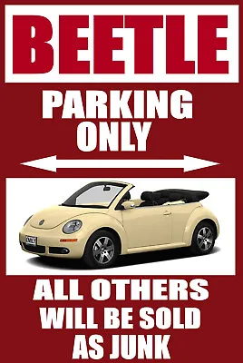 VW Beetle Parking Wall Decor 12x18 PH1084 • $34.95
