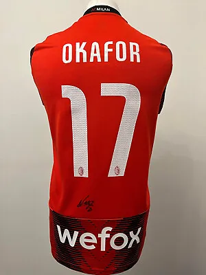 Signed NOAH OKAFOR Shirt - AC Milan - EXACT PROOF/COA • £159.99