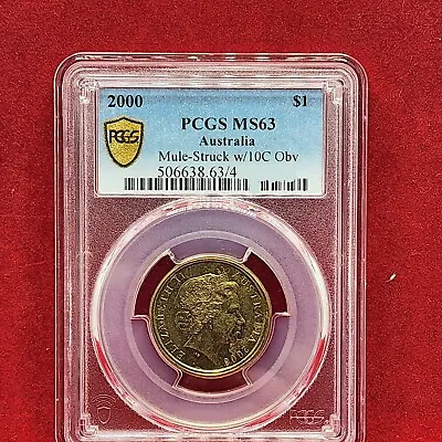 MS63 GRADED 2000 $1 One Dollar Coin Mule Struck With 10c Obv Die PCGS VERY RARE • $8999