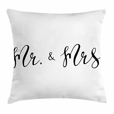 Engagement Throw Pillow Cushion Cover Mr And Mrs Text • £24.99