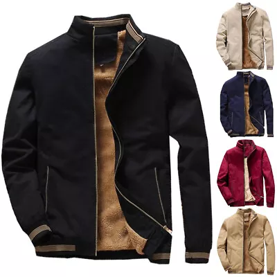 Men's Jacket Fashionable Casual Jacket Solid Color Slim Stand Collar No Hood • $69.99