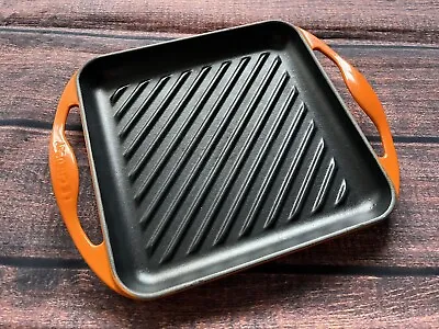 Le Creuset Grill Plate Griddle Orange Cast Iron 24 • £80