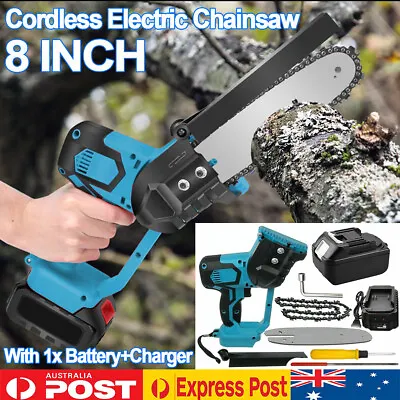 Cordless 8'' Electric One-Hand Wood Cutting Saw Chainsaw With Battery & Charger • $79.99