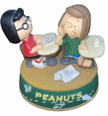 Snoopy Peanuts Westland Music Box Figurine Peppermint Patty Marci “school Days” • $42.29