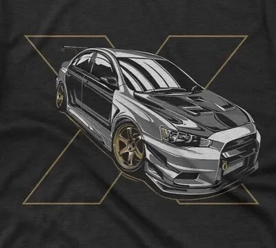 Mitsubishi Evolution Evo X T-Shirt JDM Super Car On A Ring Spun Cotton Tee • $12.95