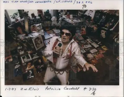 1997 Press Photo Elvis Impersonator Thomas Burk Jr - Ora19401 • $19.99