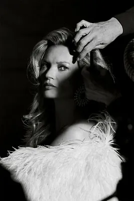 Kate Moss Model Beautiful Artist Black White Wall Art Home Decor - POSTER 20x30 • £22.79