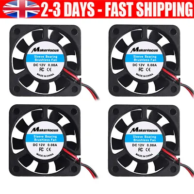 4Pcs 12V 40mm Cooling Case Fan 4010 40x40x10mm DC Mini Silent 3D Printer 2-Pin • £7.89