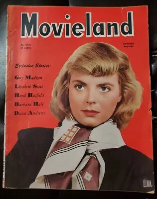 Movieland - Dorothy McGuire Joan Crawford Back Cover - March 1946 • $10