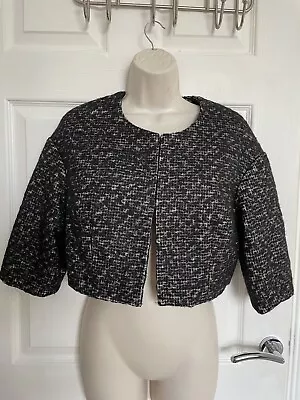 LIMITED COLLECTION At M&S Black Cropped  Jacket Size UK 12 UK Wool Blend • £6.99