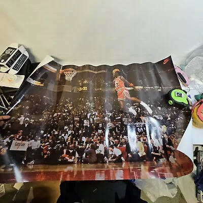 MICHAEL JORDAN ORIGINAL 1992 NIKE POSTER  SLAM DUNK MVP  Rare! 23” X 35” • $40