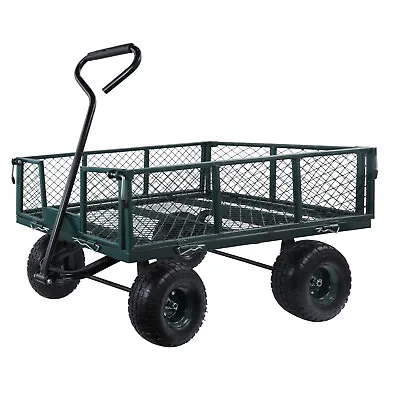  Extra Large Utility Steel Garden Cart Trolley 350kg Heavy Duty Mesh Wagon • £99.99