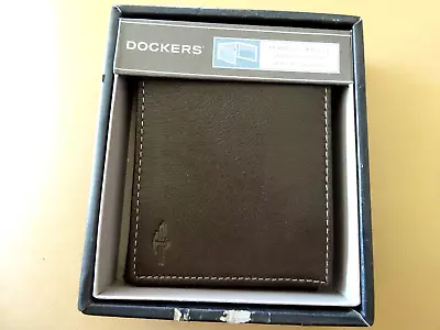 Dockers Men's Brown Genuine Leather Trifold Traveler Wallet With Interior Zipper • $8