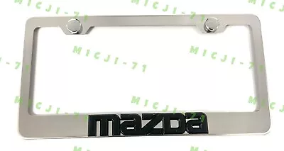 3D Mazda Black Emblem Stainless Steel License Plate Frame Rust Free • $19.99