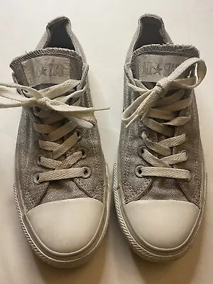 Rare CONVERSE ALL STAR CT WOMEN’S Sz 8 LUNAR ROCK SPARKLE SILVER SHOES 532456F • $19.23