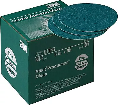 $30 • Buy 3M Green Corps Stikit Production Disc, 01545, 5 In, 40 Grit, 100 Discs (MMM)