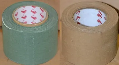 British Army Scapa Military Cloth Fabric Sniper Tape Green Tan 5cm X 10m Rolls • £7.90