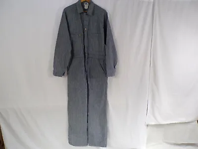 Vintage Lee Union-Alls Railroad Coveralls Mens 42R 100% Cotton Blue/Gray Stripes • $99.95