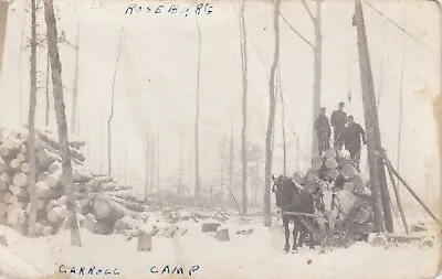 NW Charlevoix Clarion Springvale MI C.1908 RPPC Logging THE CARROLL CAMP CREW! 1 • $22.99