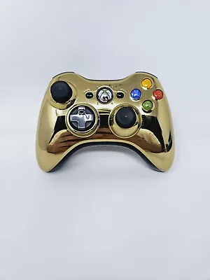 $29.99 • Buy Microsoft XBOX 360 OEM Wireless Controller Gold Chrome 1403 Tested Working