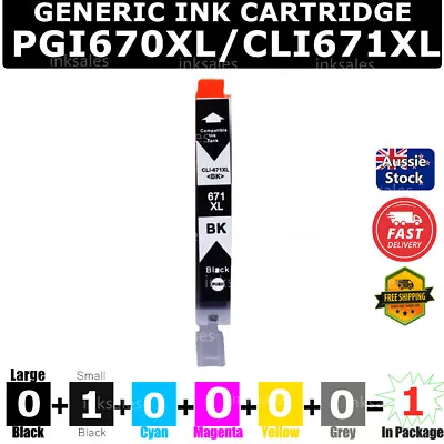 1x Cli-671xl Black Ink Cartridge For Canon MG5765 MG6860 TS5060 MG7760 TS8060 • $4