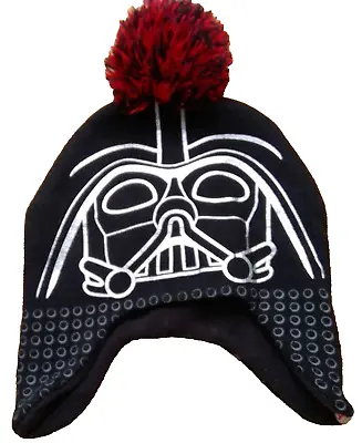 Lego Star Wars Darth Vader Winter Hat Beanie Kids Black Red Silver OSFM Ear Flap • $2.10