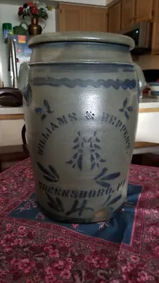 Antique Williams & Reppert Greensboro Pennsylvania 4 Gallon Crock 1890-1910 • $600